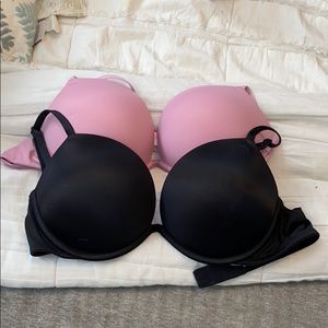 two victoria’s secret pink super push up bras